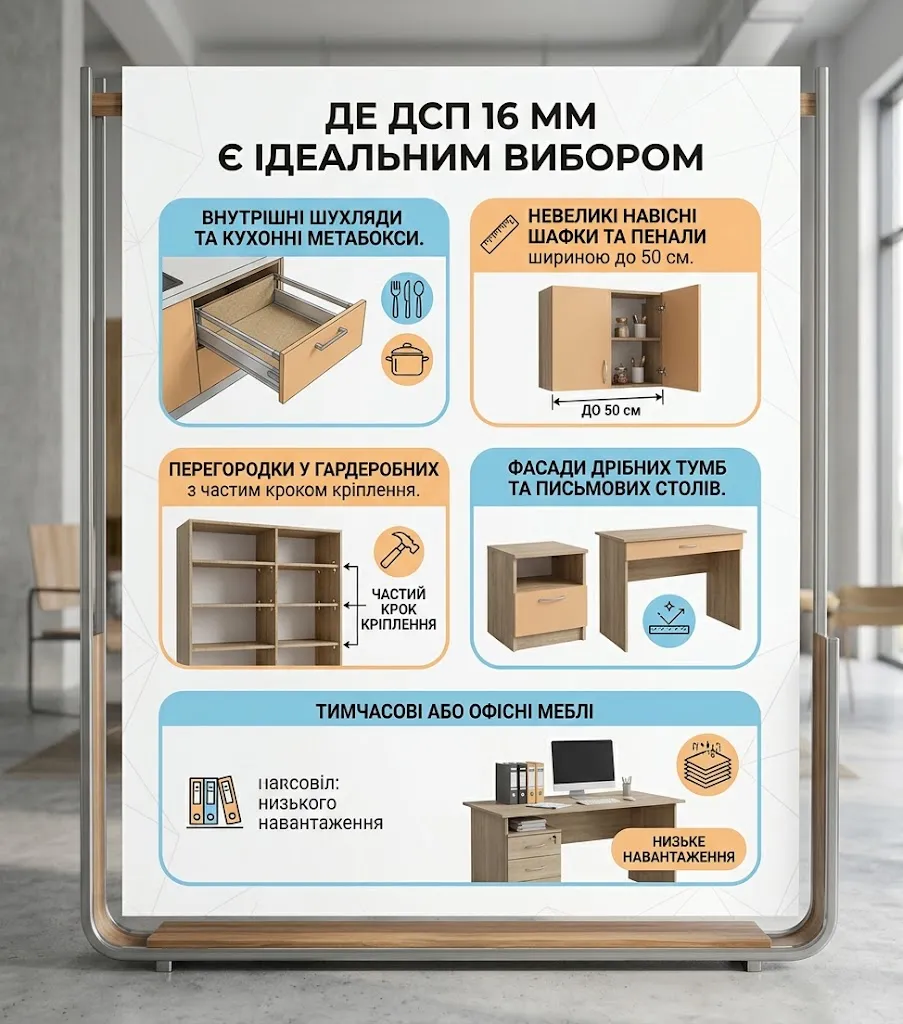Де ДСП 16 мм є ідеальним вибором: