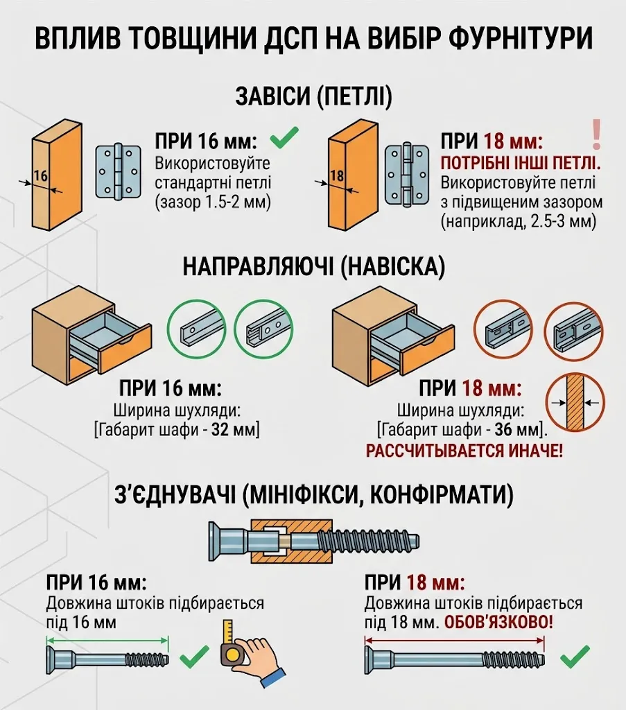 Вплив товщини на вибір фурнітури